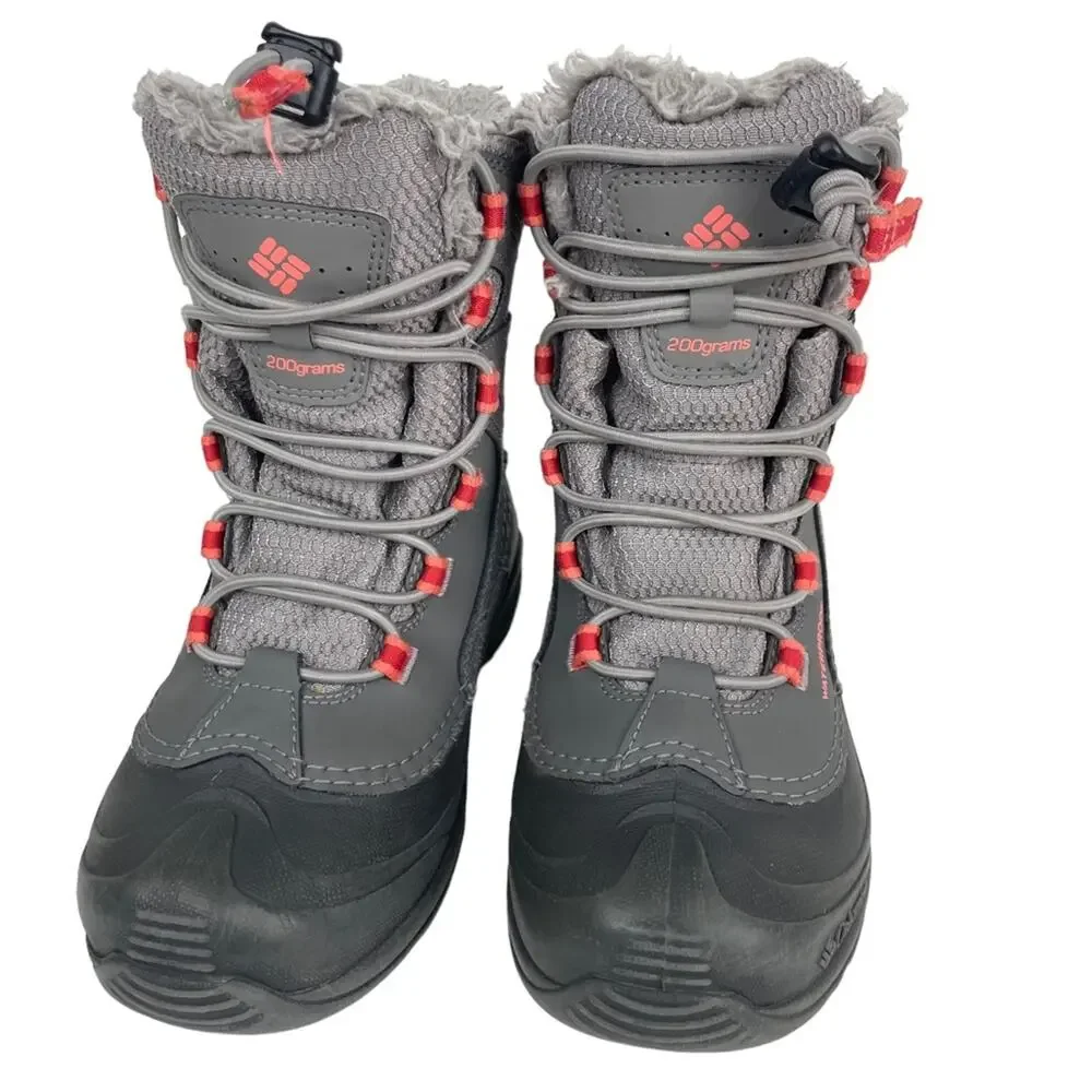 Columbia Bugaboot III Gray Pink Insulated Waterproof Boot Size 1 (Little kid)